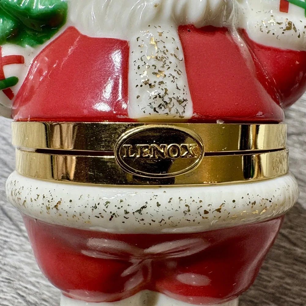 Lenox Treasures Santa Trinket Box. Lenox Treasures Christmas Ornament. EUC.